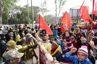 protest of vishthapit sangarsh morcha in bokaro
