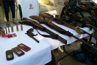 arms and ammunition seized in Gumla