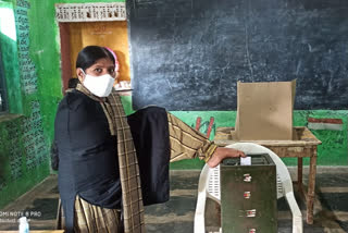 Voting by disabled Laxmi who was ambassador of voting awareness