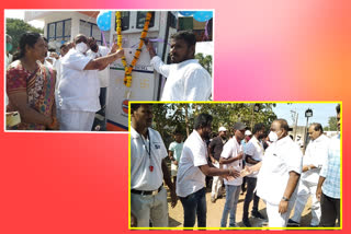 MLA Satish Kumar inaugurated a petrol bunk in Husnabad and attends to cricket tournament