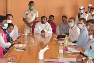 ministre jagadish reddy review meeting was held at Vijay Vihar with officials of the irrigation and power departments.