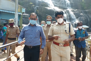 Tenkasi Collector inspection at Courtallam Falls