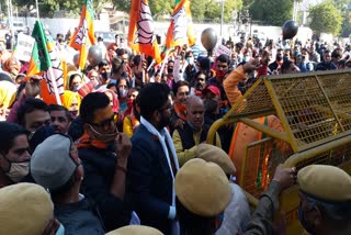 bjp workers protest,  bjp workers protest in ajmer