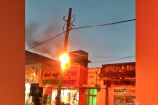 power-pole-burned-at-chikkaballapura