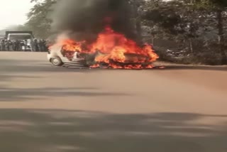 CAR BURNT IN SUNDARGARH