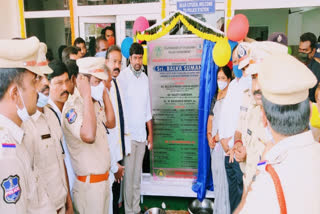 govt vip  Balka Suman inaugurating the police station building in macherial dist