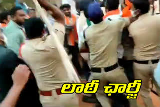 tension at gollapalli police station in jagityala district