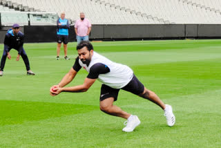 rohit sharma starts practice on ground fully fit for third test match against australia