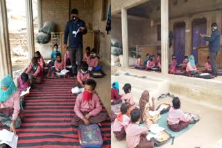 teacher are teaching council school children through nukkad pathshala