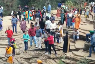 Crowd of people at tourist spot