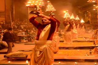 Ganga Aarti being performed in Varanasi
