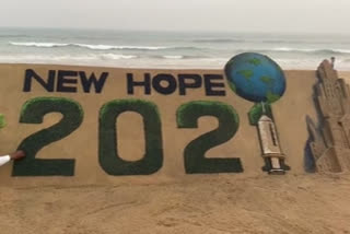 Sudarshan Patnaik's sand art in Puri beach