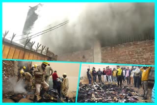 A severe fire in a mattress warehouse in East Delhi's Shiv Vihar area.