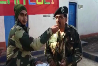 Border security forces welcome the new year in jammu