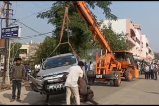 police car crash in wardha