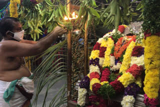 unjal seva to aandalamma in yadadri temple