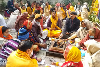 Five kundiya yagya to prevent corona epidemic in Morena