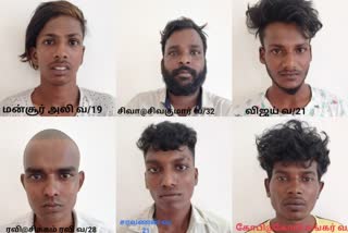 6 arrested for selling cannabis in Pallavaram  selling cannabis  cannabis seized  பல்லாவரத்தில் கஞ்சா விற்பனை செய்த 6 பேர் கைது  கஞ்சா விற்பனை  கஞ்சா பறிமுதல்   Suggested Mapping : state