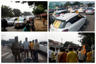 Police blocking the  tdp leaders vehicles at vizianagaram district