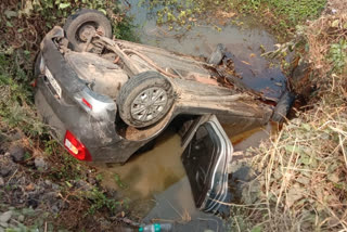 Car crashed into a culvert two people are injuring