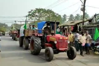 west godavari district farmers tractor rally