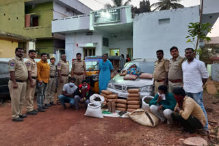 Excise raids at zaheerabad and 102 kg of ganja seized