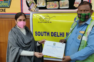 12 sanitation workers honored in South Delhi's MCD office