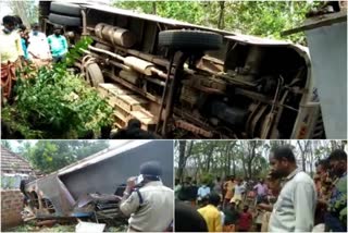 Marriage bus overturned near Sulya