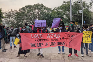 JNU students raise voice against love jihad