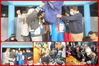 The statue of Bharat Ratna Baba Saheb Ambedkar was unveiled in Shahabad Dairy