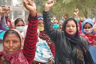 Asha Sahyogini protest, protest in Hanumangarh