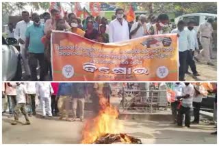 Mahanga double case: Jagatsinghpur BJP protest against law minister Pratap jena