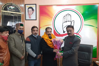 Anirudh Singh welcome in Shimla office after becoming National Secretary of Congress