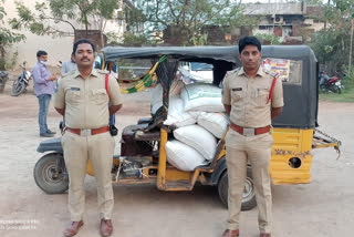 Seizure of illegally moving ration rice in warangal rural district