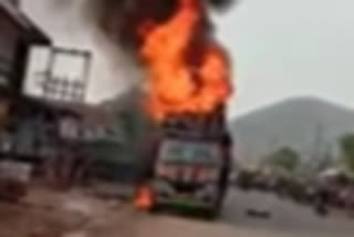 fire in truck , केशवरायपाटन बूंदी न्यूज़