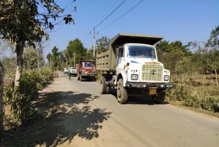 illegal dumper ride in sapor dhubri assam etv bharat news