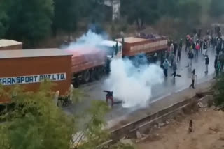 Protest of farmers continues on Sabi Pool of Rewari