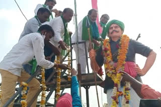 Minister Indira Karan unveiled the statue of Komuram Bheem inn nirmal district