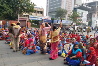 asha sahyogini jam on tonk road in jaipur, asha sahyogini protest