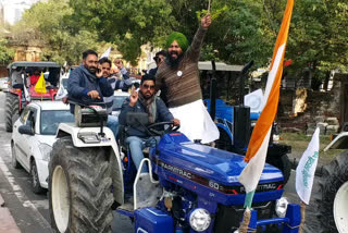 farmers tractor parade against agricultural laws in karnal