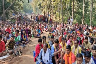 protest of tribals in Narayanpur