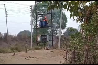 electric transformer catches fire in khadki village of yavatmal