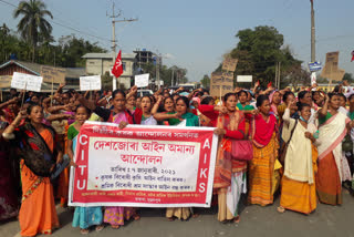 demanding cancellation of new agricultural law at baksa