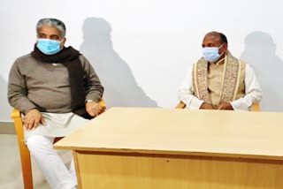 RCP Singh and Bhupendra Yadav meeting