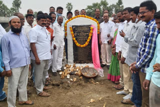 Parakala MLA laid the foundation stone for the construction of a check dam in the Atmakuru zone of Warangal rural district.