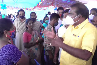MLA Nimmala Ramanayudu protest