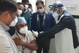 दौसा में कोरोना वैक्सीनेशन का ड्राई रन, Dry run of corona vaccination in Dausa