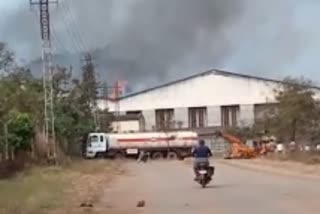 Fire in the factory in Hospete