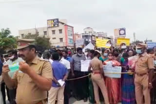 Teachers gathered in front of the Chief Minister house to fill the postgraduate teaching posts