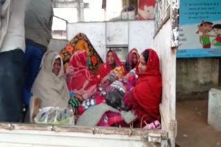 women-brought-in-loader-vehicles-for-sterilization-in-panna